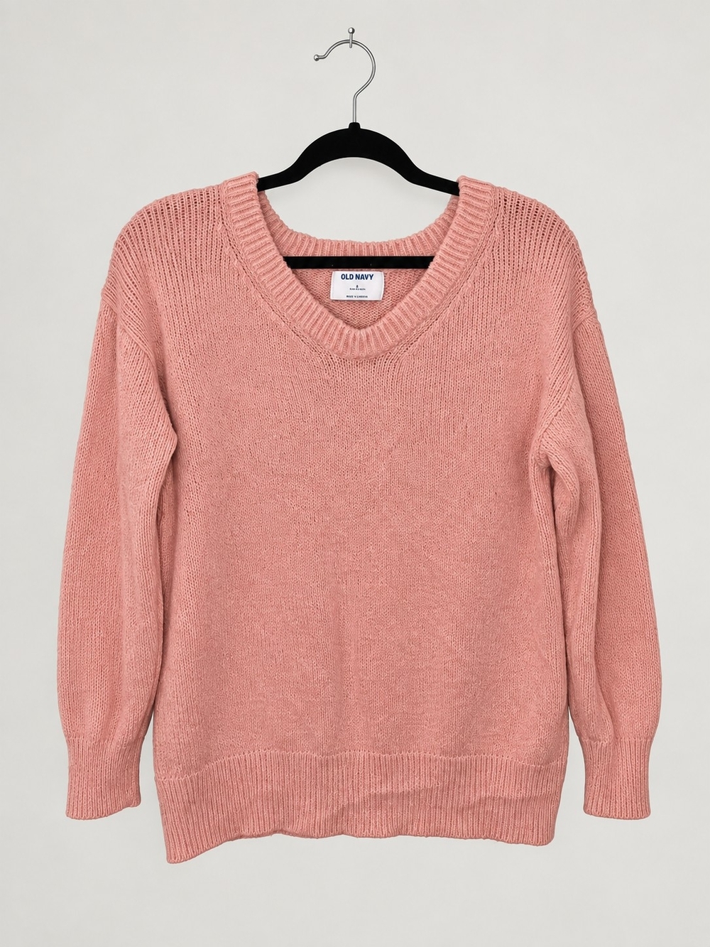 Old Navy Rose Pink V-Neck Knit Sweater